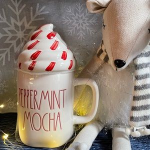 Rae Dunn Peppermint Mocha Mug with Topper